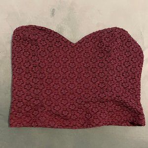 Urban Outfitters (Kimchi Blue) Strapless Burgundy Bandeau Top